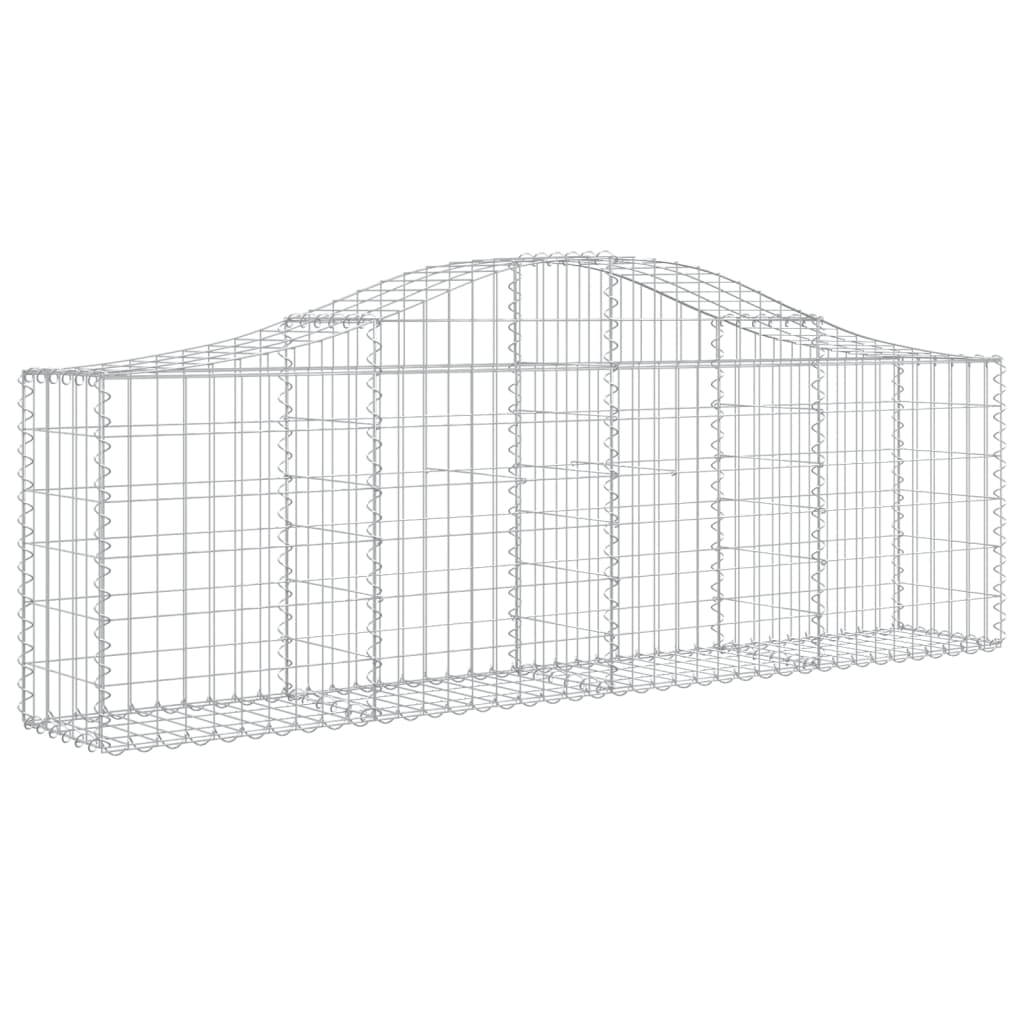 vidaXL Arched Gabion Baskets 10 pcs 200x30x60/80 cm Galvanised Iron