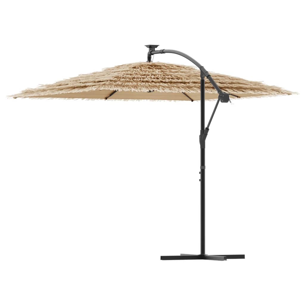 vidaXL Garden Parasol with Steel Pole Brown 246x246x230 cm