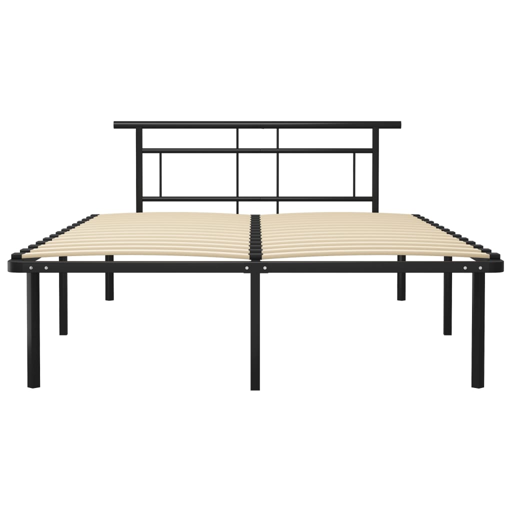 vidaXL Bed Frame without Mattress Black Metal 140x200 cm