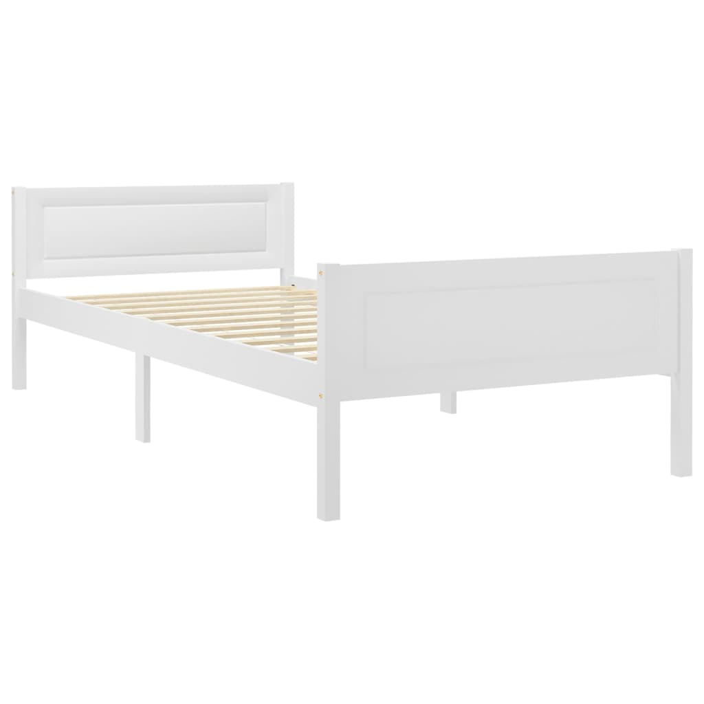 vidaXL Bed Frame without Mattress Solid Pinewood White 100x200 cm