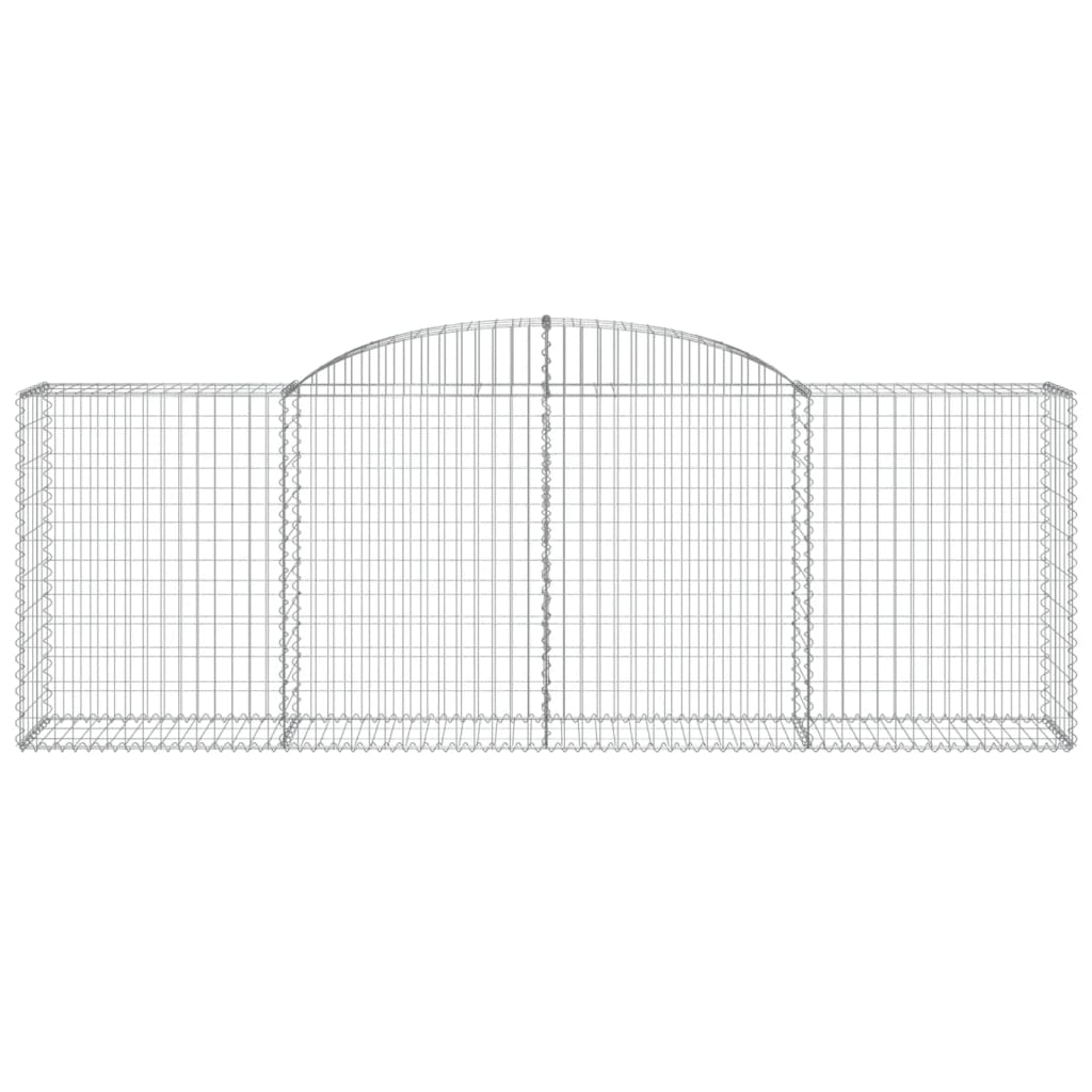 vidaXL Arched Gabion Baskets 4 pcs 300x50x100/120 cm Galvanised Iron