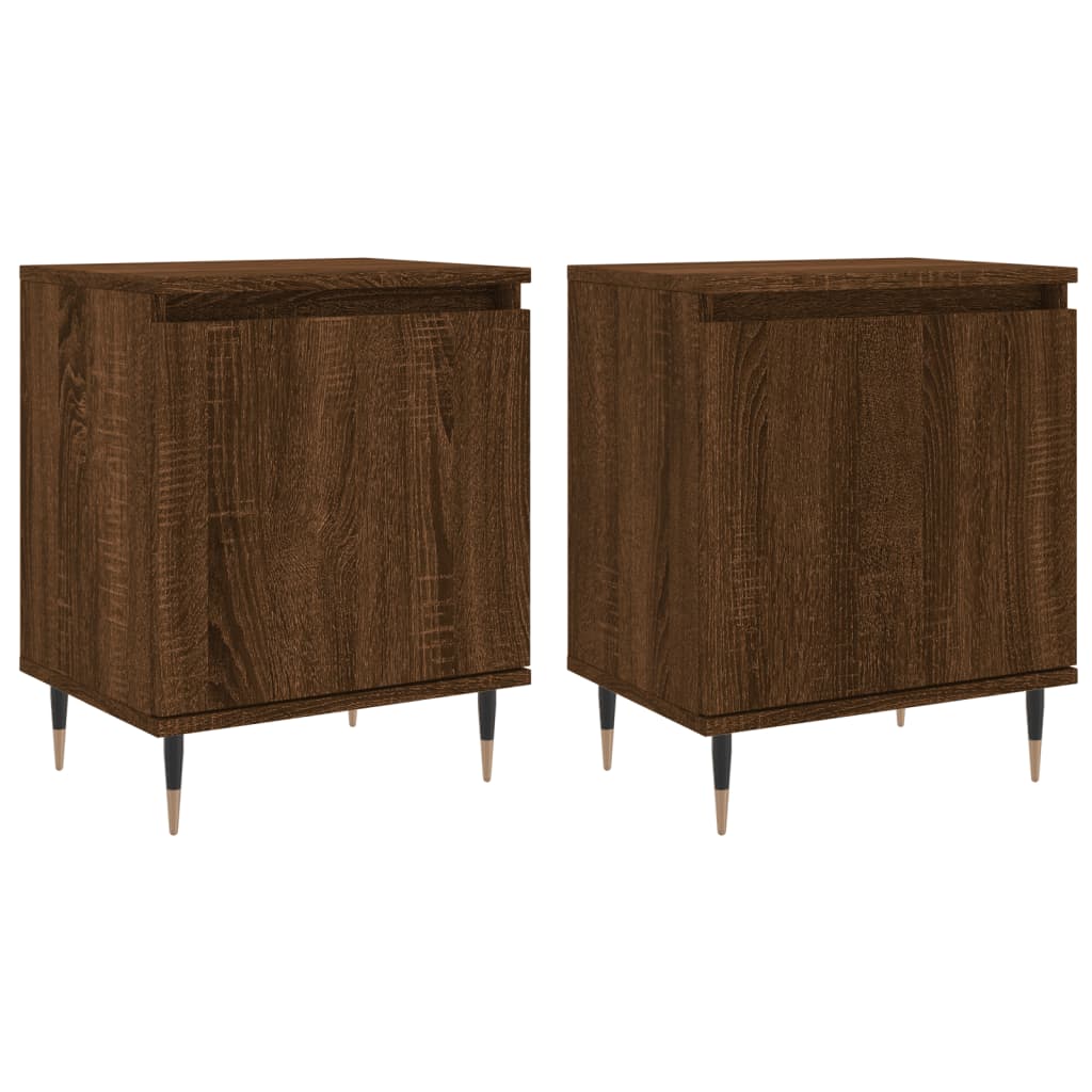 vidaXL Bedside Cabinets 2 pcs Brown Oak 40x30x50 cm Engineered Wood