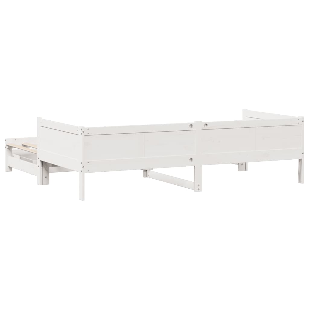 vidaXL Daybed with Trundle and Drawers without Mattress White 80x200 cm