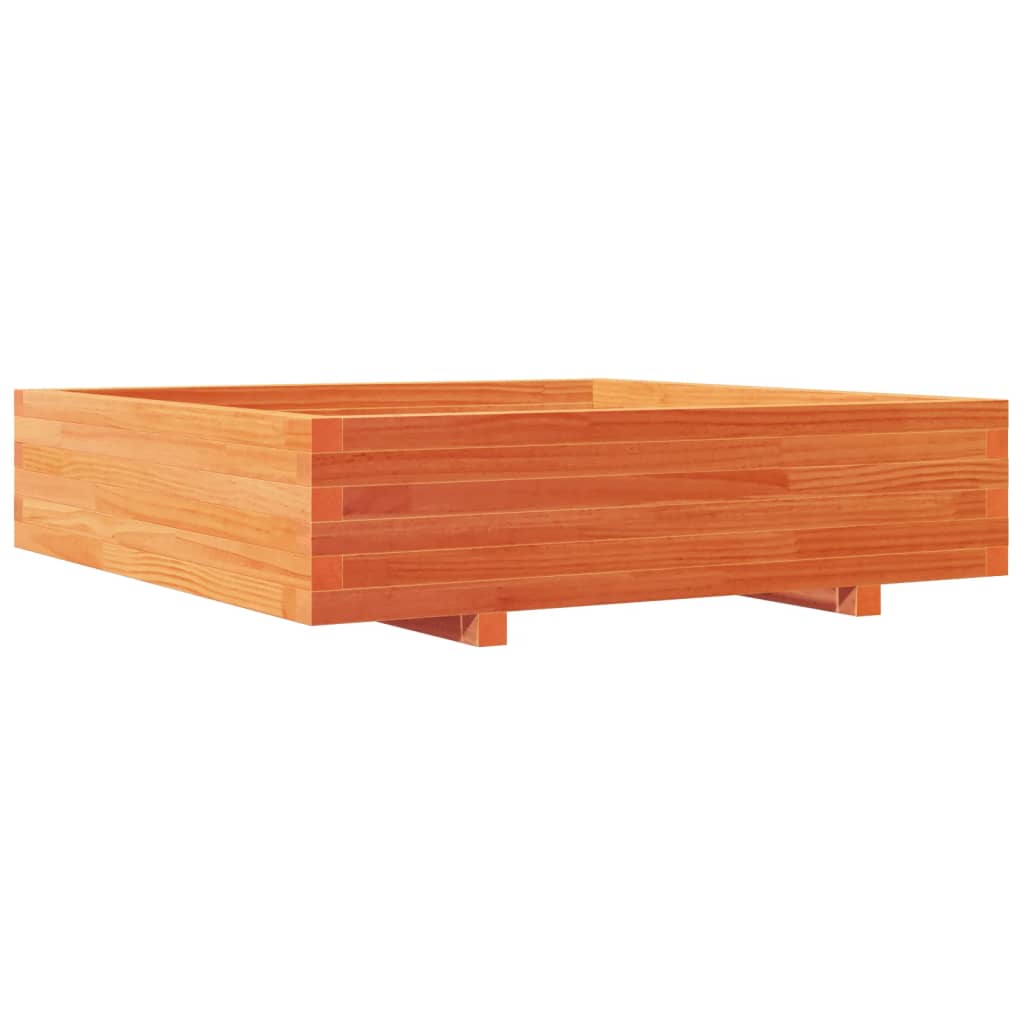 vidaXL Garden Planter Wax Brown 100x100x26.5 cm Solid Wood Pine