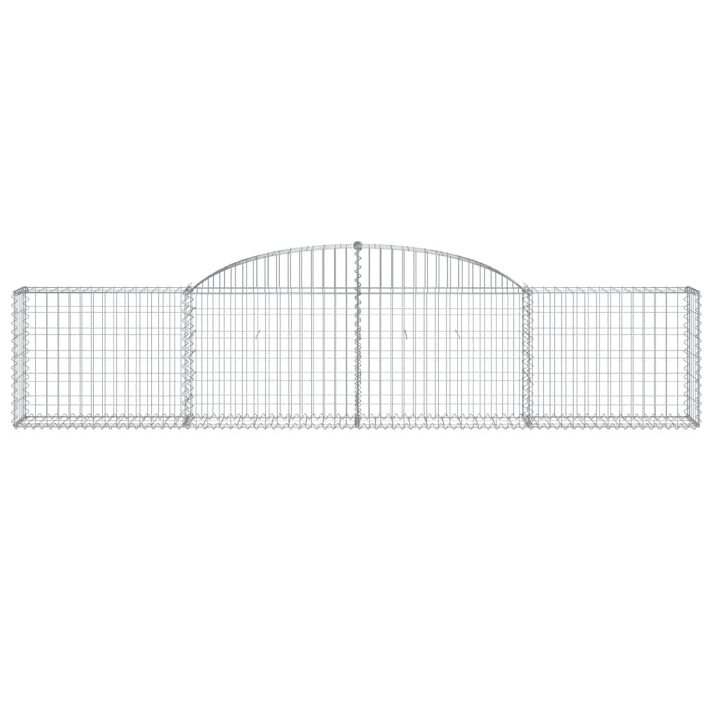 vidaXL Arched Gabion Baskets 20 pcs 300x30x60/80 cm Galvanised Iron