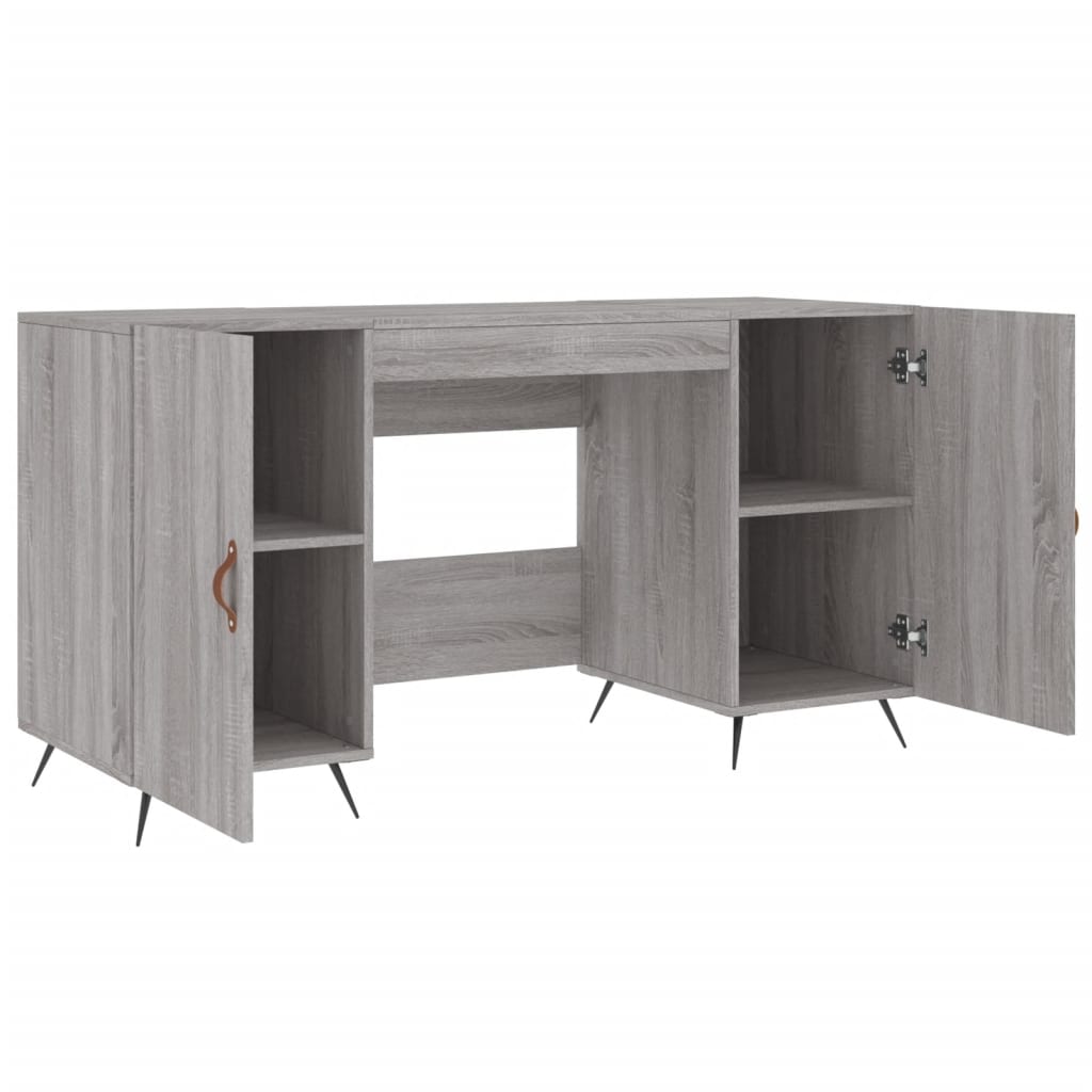 vidaXL Desk Grey Sonoma 140x50x75 cm Engineered Wood