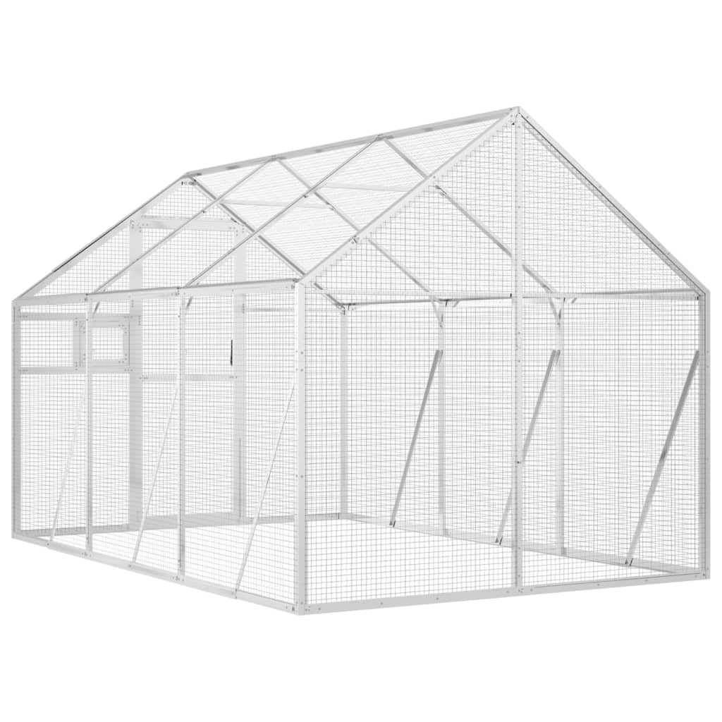 vidaXL Aviary Silver 1.79x3x1.85 m Aluminium