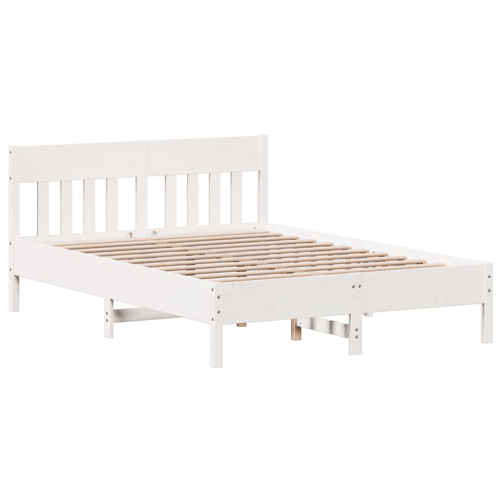 vidaXL Bed Frame without Mattress White 140x200 cm Solid Wood Pine