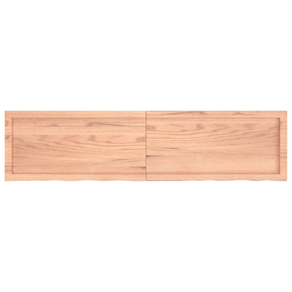 vidaXL Wall Shelf Light Brown 160x40x(2-4) cm Treated Solid Wood Oak