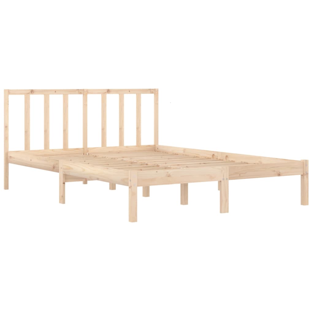 vidaXL Bed Frame without Mattress Solid Wood Pine 135x190 cm Double