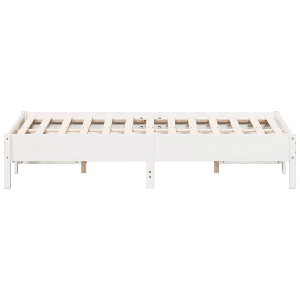 vidaXL Bed Frame without Mattress White 120x190 cm Small Double Solid Wood Pine