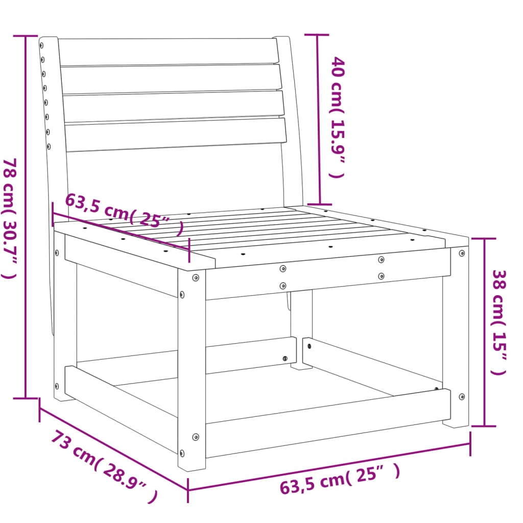 vidaXL Garden Sofa White Solid Wood Pine