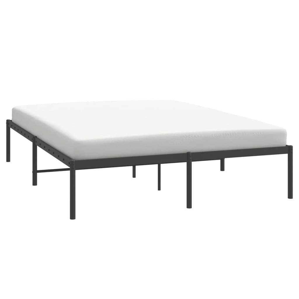 vidaXL Metal Bed Frame without Mattress Black 140x200 cm