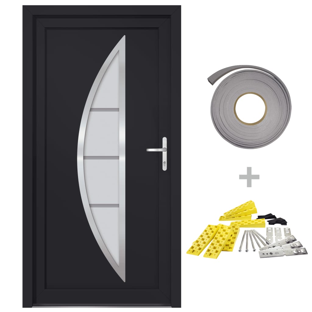 vidaXL Front Door Anthracite 88x200 cm PVC