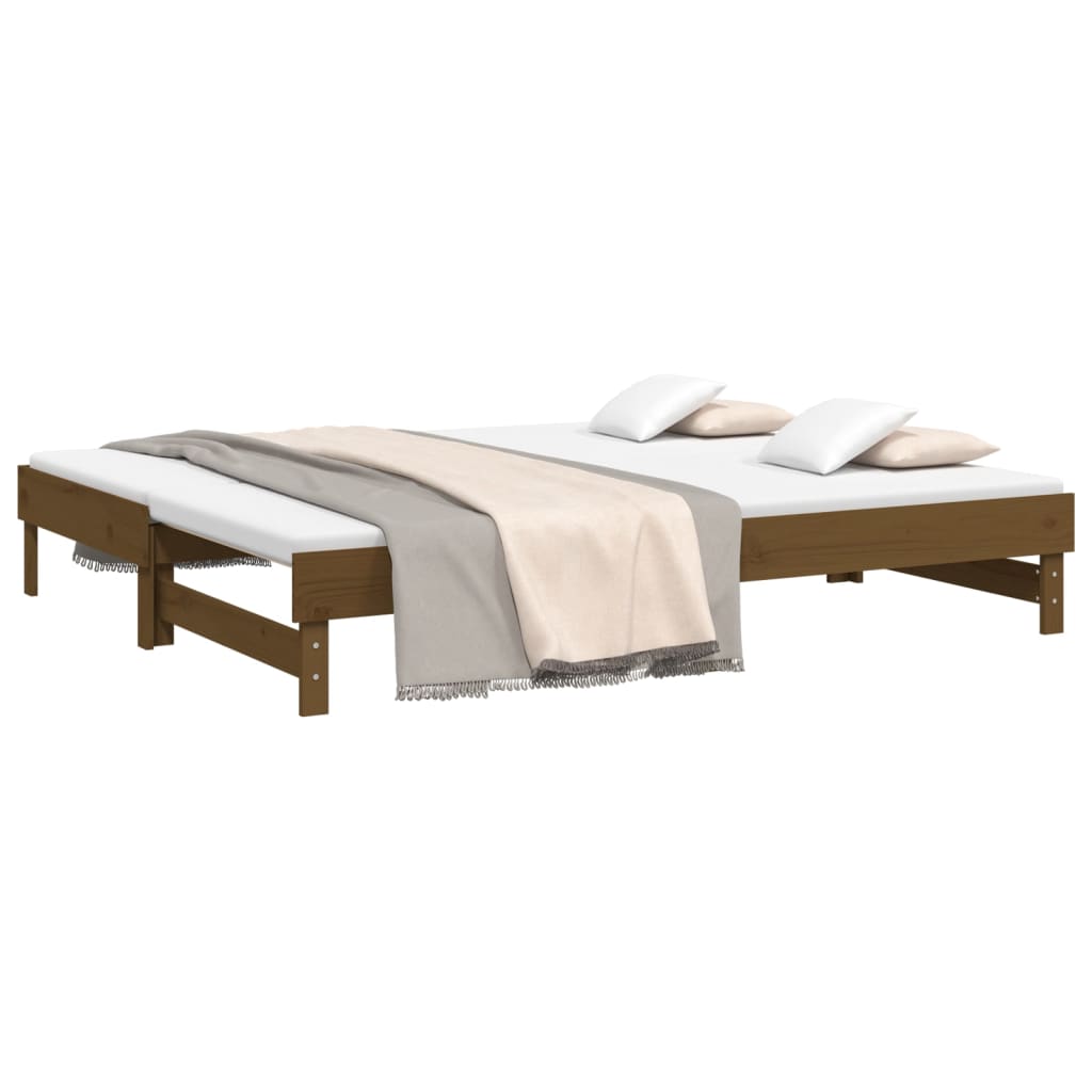 vidaXL Pull-out Day Bed without Mattress Honey Brown 2x(80x200) cm