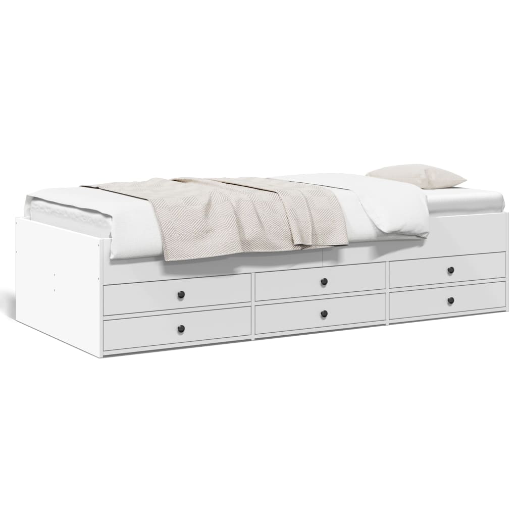 vidaXL Daybed with Drawers White 75x190 cm Engineered Wood