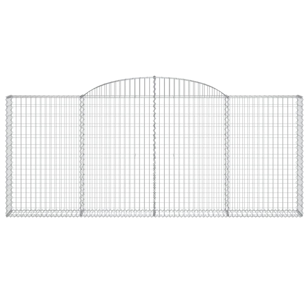 vidaXL Arched Gabion Baskets 25 pcs 300x30x120/140 cm Galvanised Iron