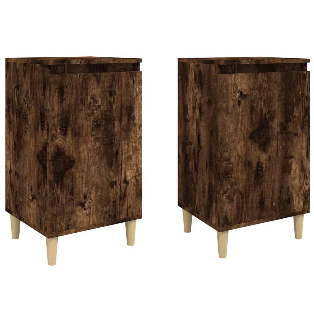 vidaXL Bedside Cabinets 2 pcs Smoked Oak 40x35x70 cm Engineered Wood