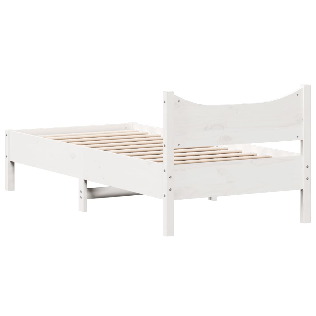 vidaXL Bed Frame without Mattress White 100x200 cm Solid Wood Pine