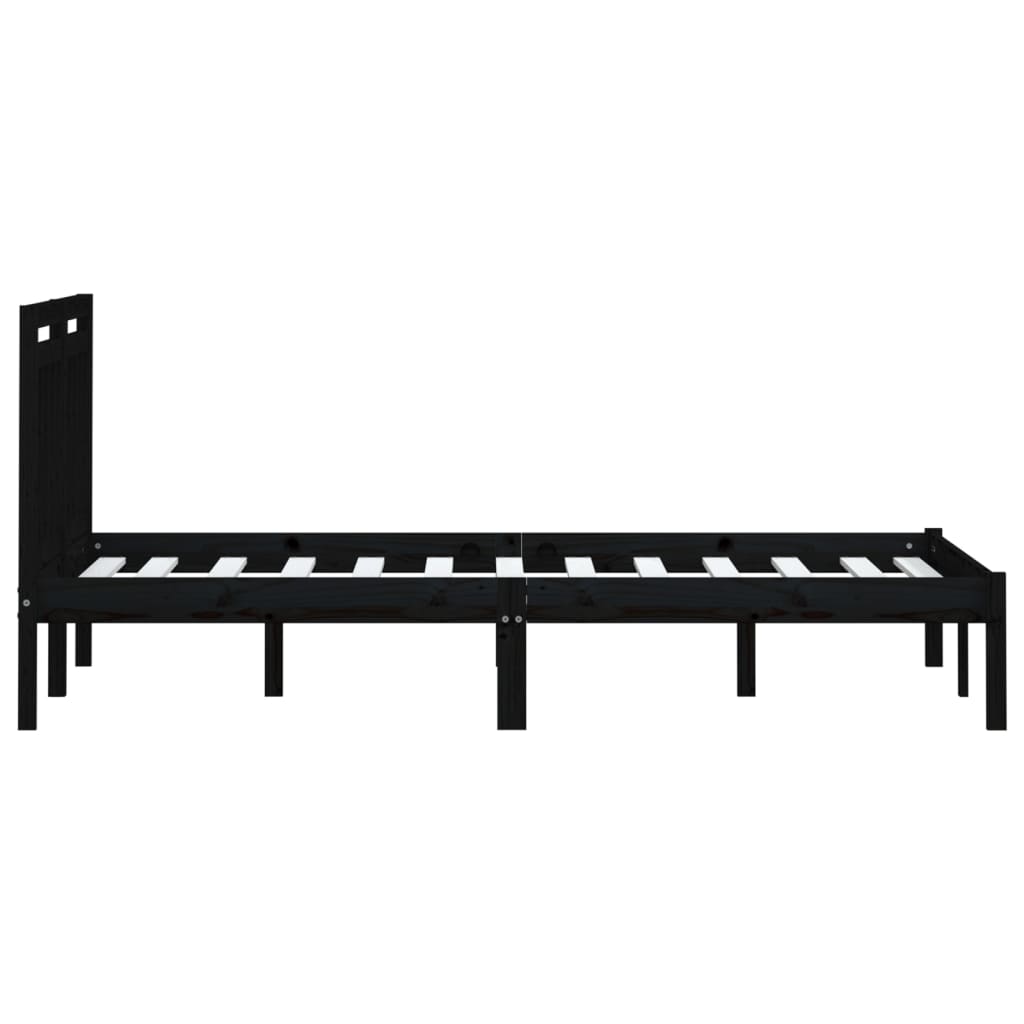 vidaXL Bed Frame without Mattress Black Super King Solid Wood