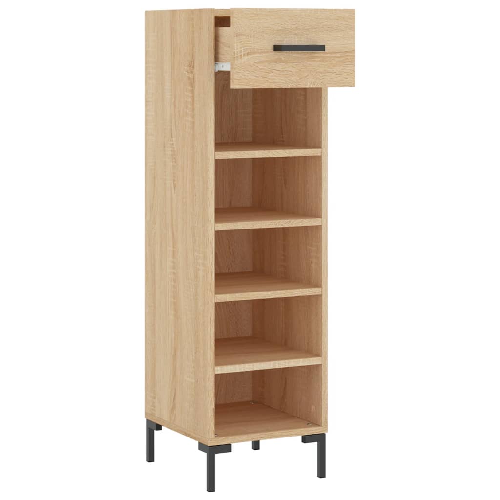 vidaXL Shoe Cabinet Sonoma Oak 30x35x105 cm Engineered Wood