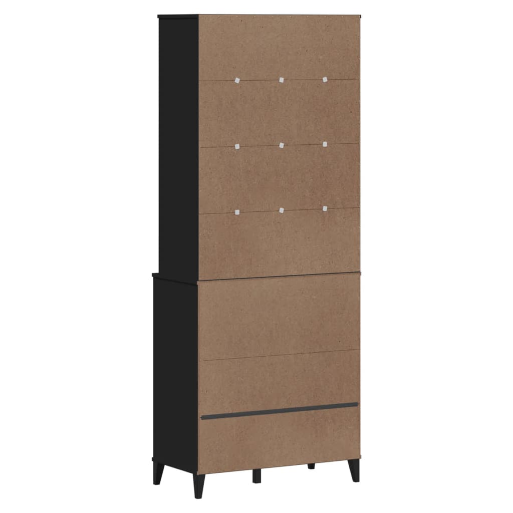 vidaXL Highboard VIKEN Black 80x40x200 cm Solid Wood Pine