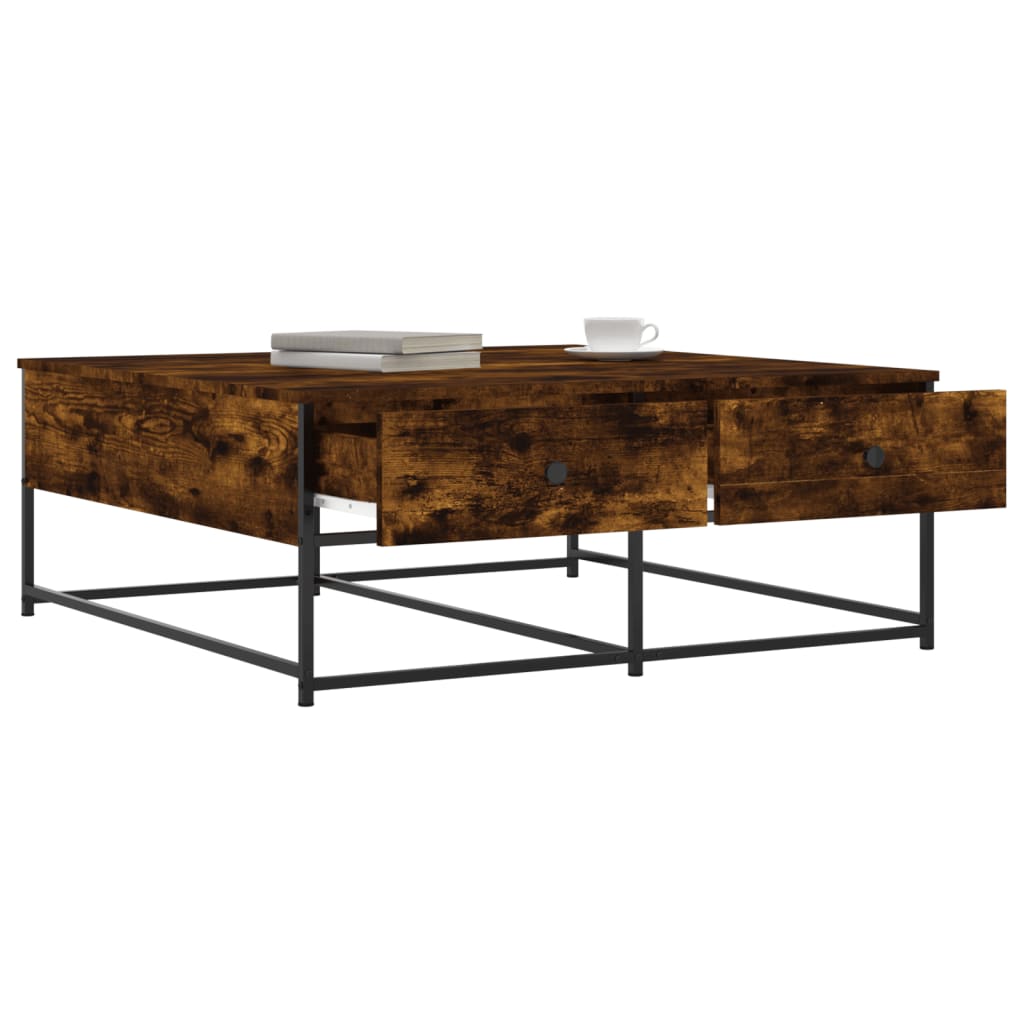 vidaXL Coffee Table Smoked Oak 100x99x40 cm Engineered Wood