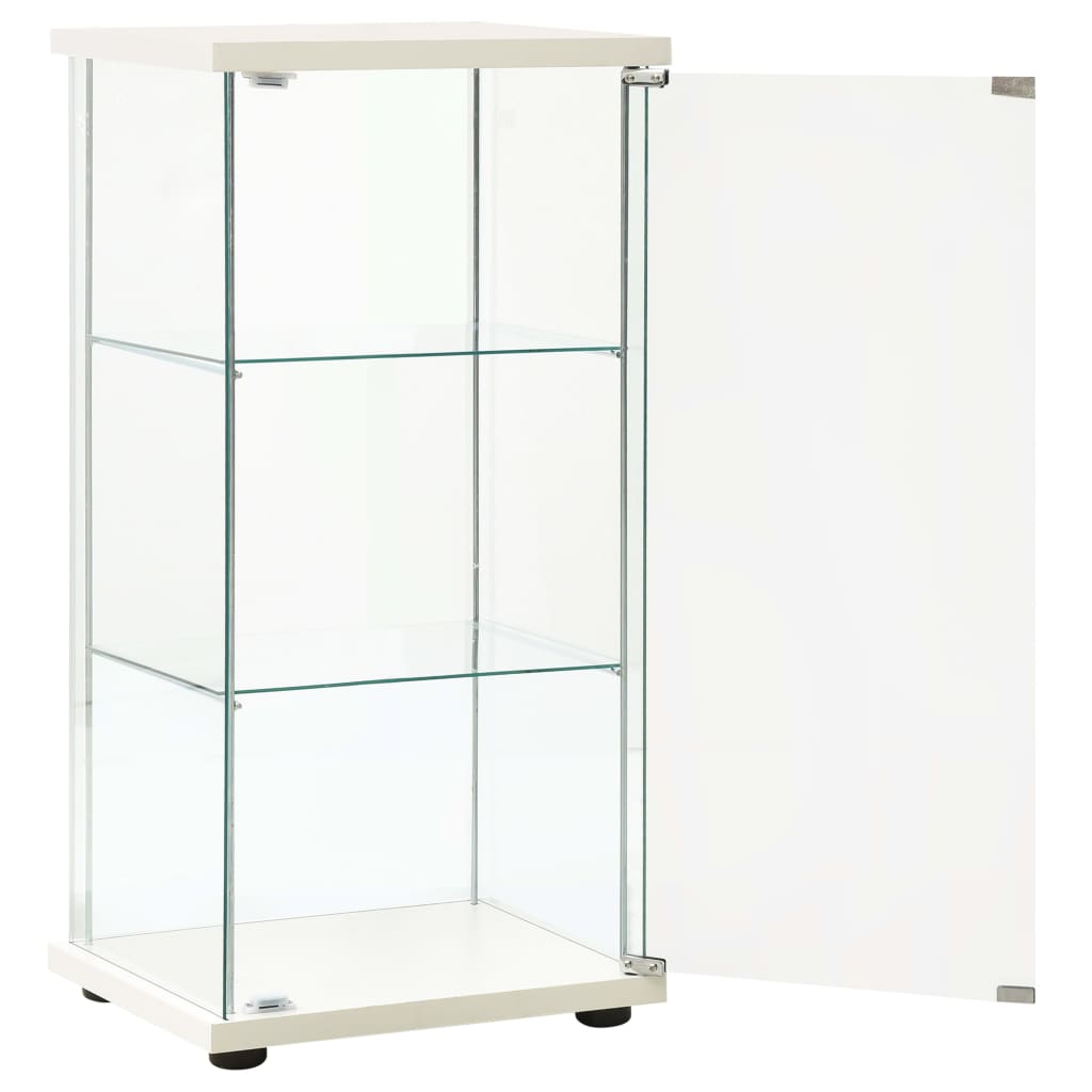 vidaXL Storage Cabinet Tempered Glass White