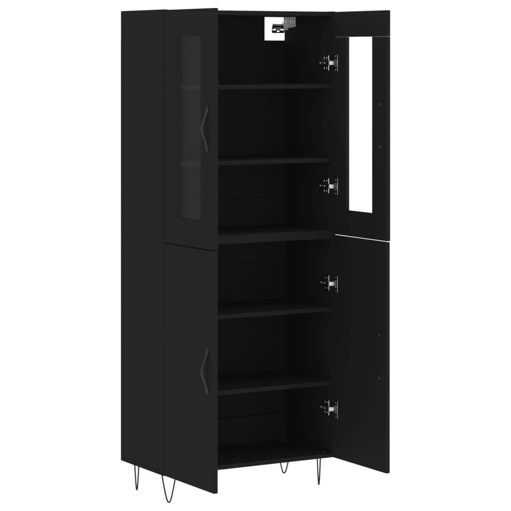 vidaXL Highboard Black 69.5x34x180 cm Engineered Wood