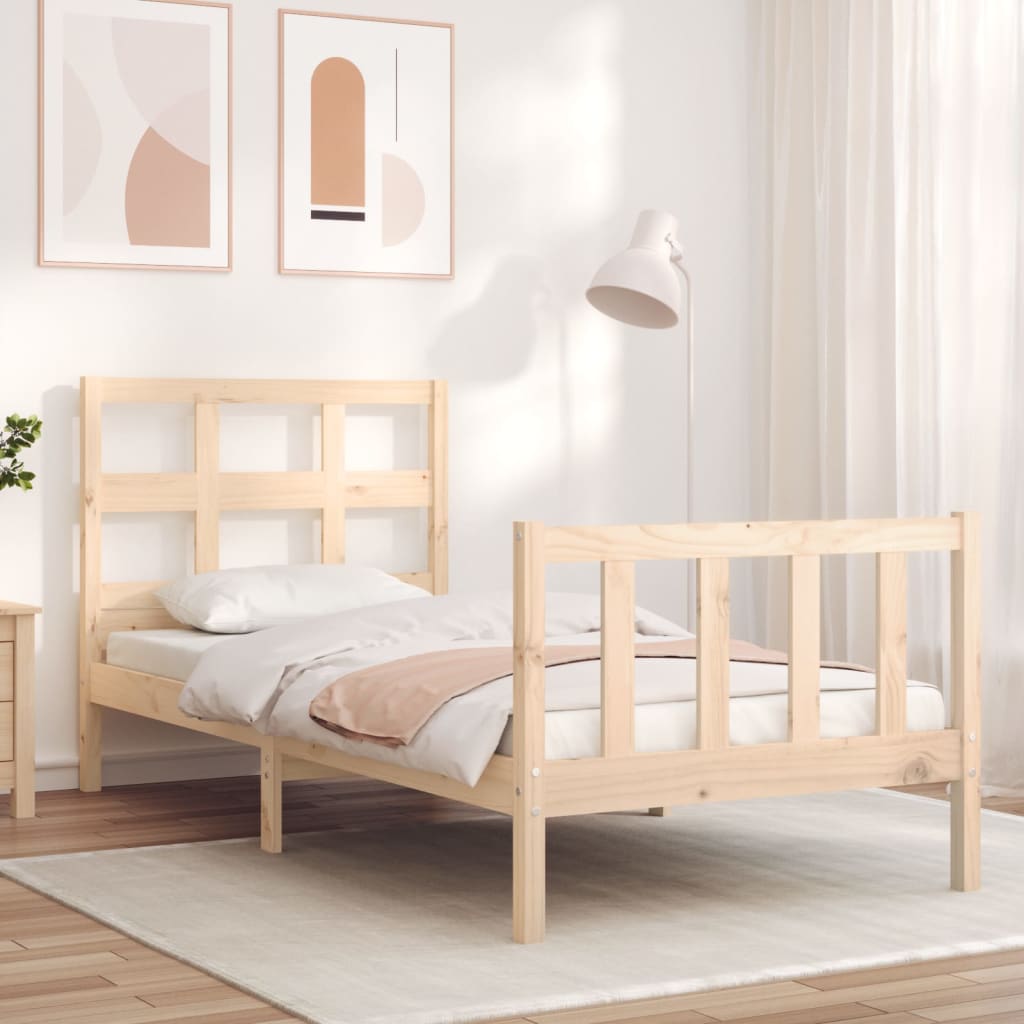 vidaXL Bed Frame without Mattress 90x200 cm Solid Wood Pine