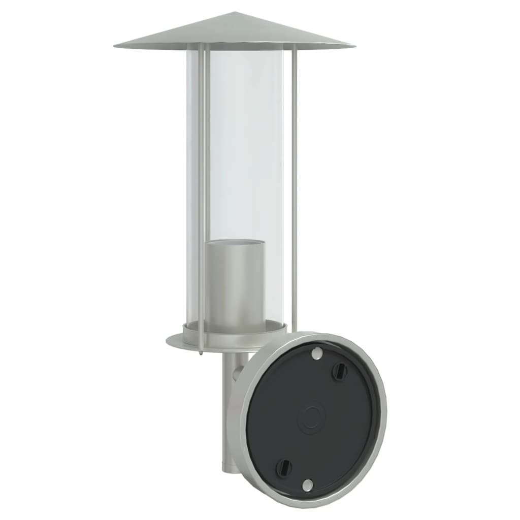 vidaXL Outdoor Wall Light Silver Stainless Steel