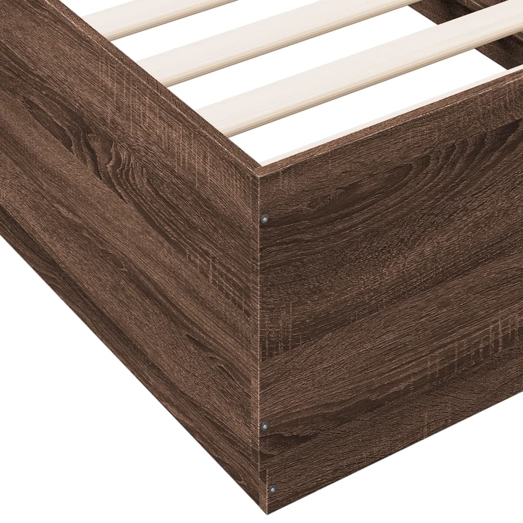 vidaXL Bed Frame without Mattress Brown Oak 75x190 cm Small Single