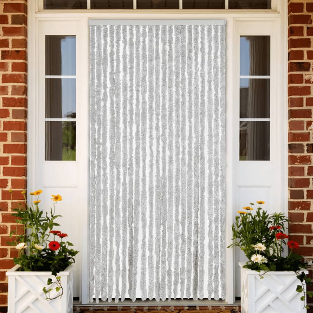 vidaXL Fly Curtain Grey 90x200 cm Chenille