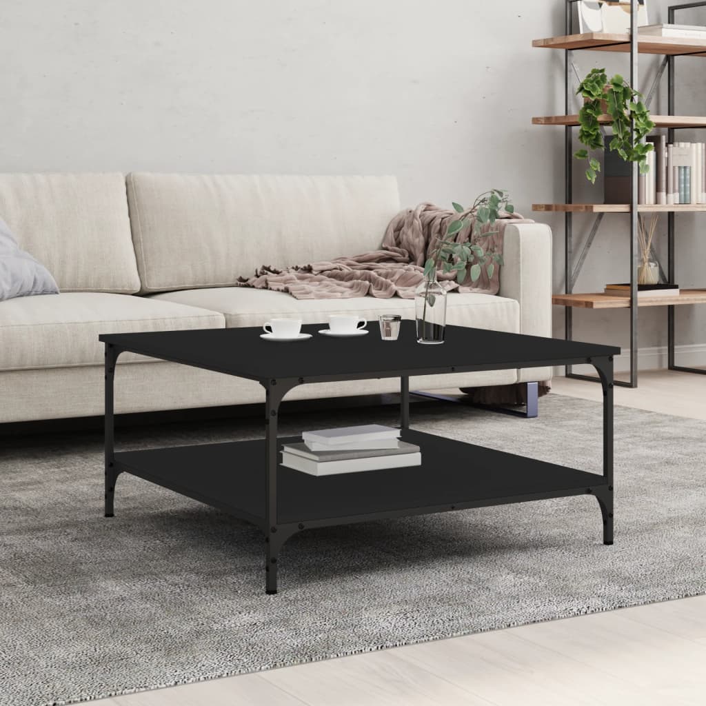 vidaXL Coffee Table Black 80x80x40 cm Engineered Wood