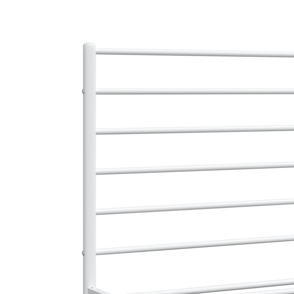 vidaXL Metal Bed Frame without Mattress with Headboard White 200x200 cm