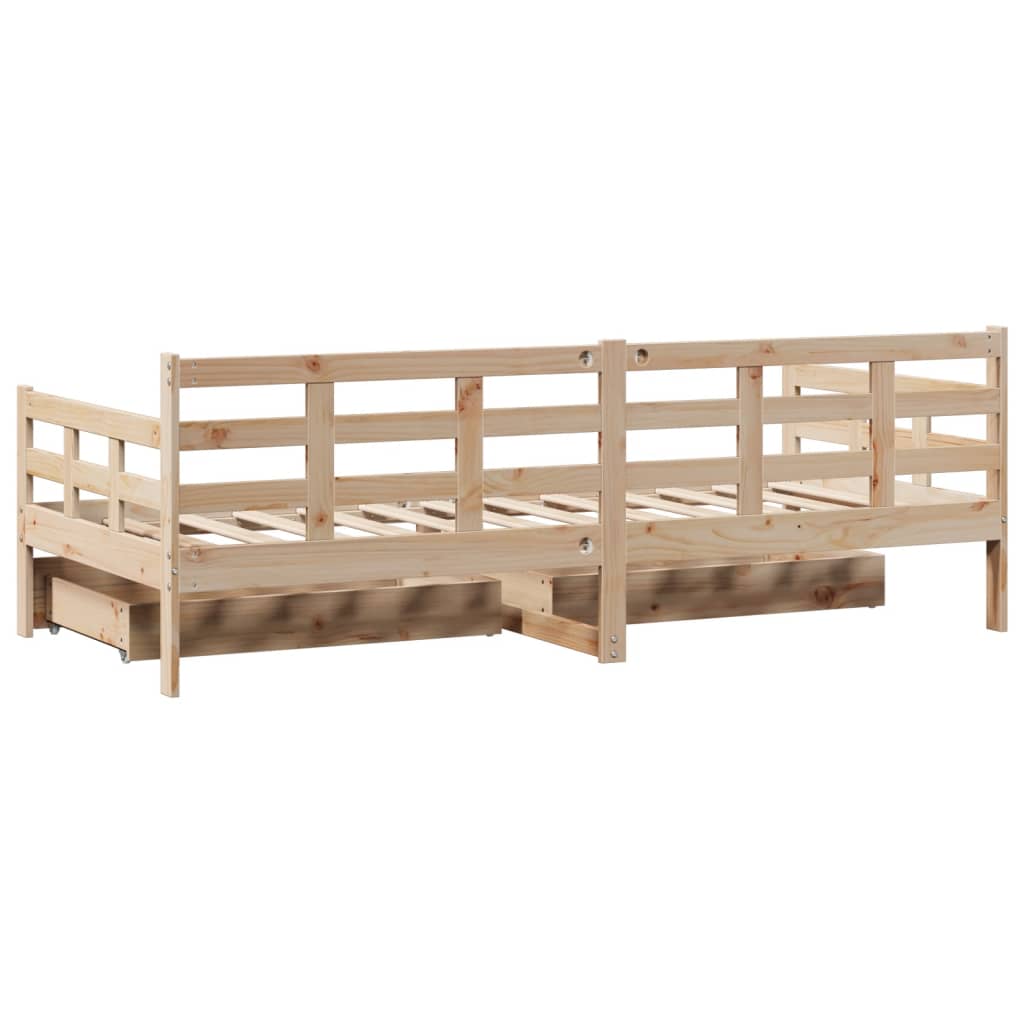 vidaXL Daybed with Drawers without Mattress 80x200 cm Solid Wood