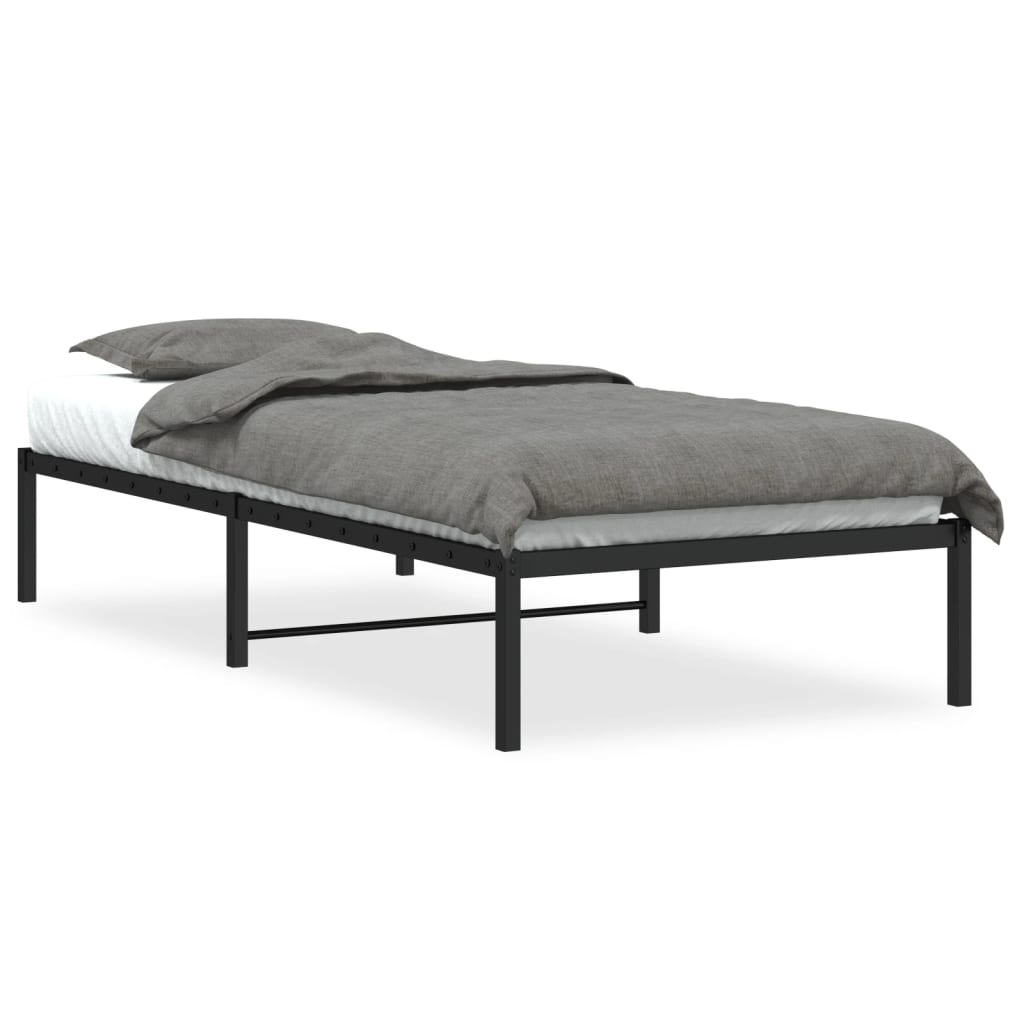 vidaXL Metal Bed Frame without Mattress Black 90x190 cm Single