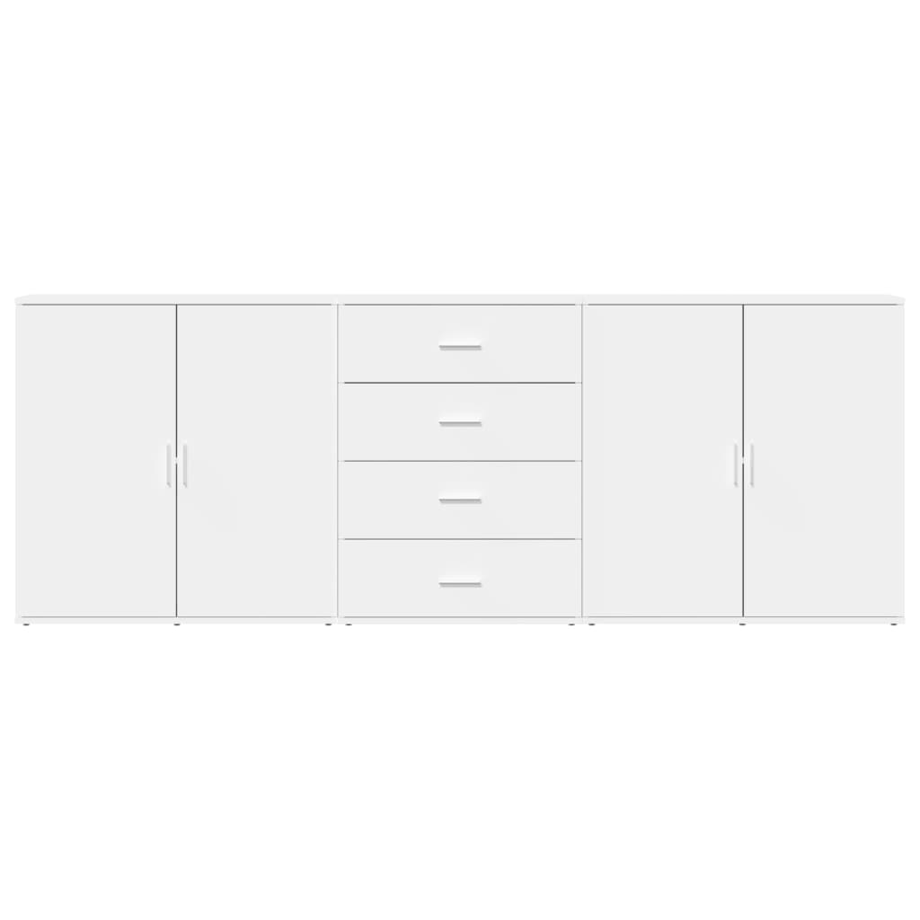 vidaXL Sideboards 3 pcs White Engineered Wood