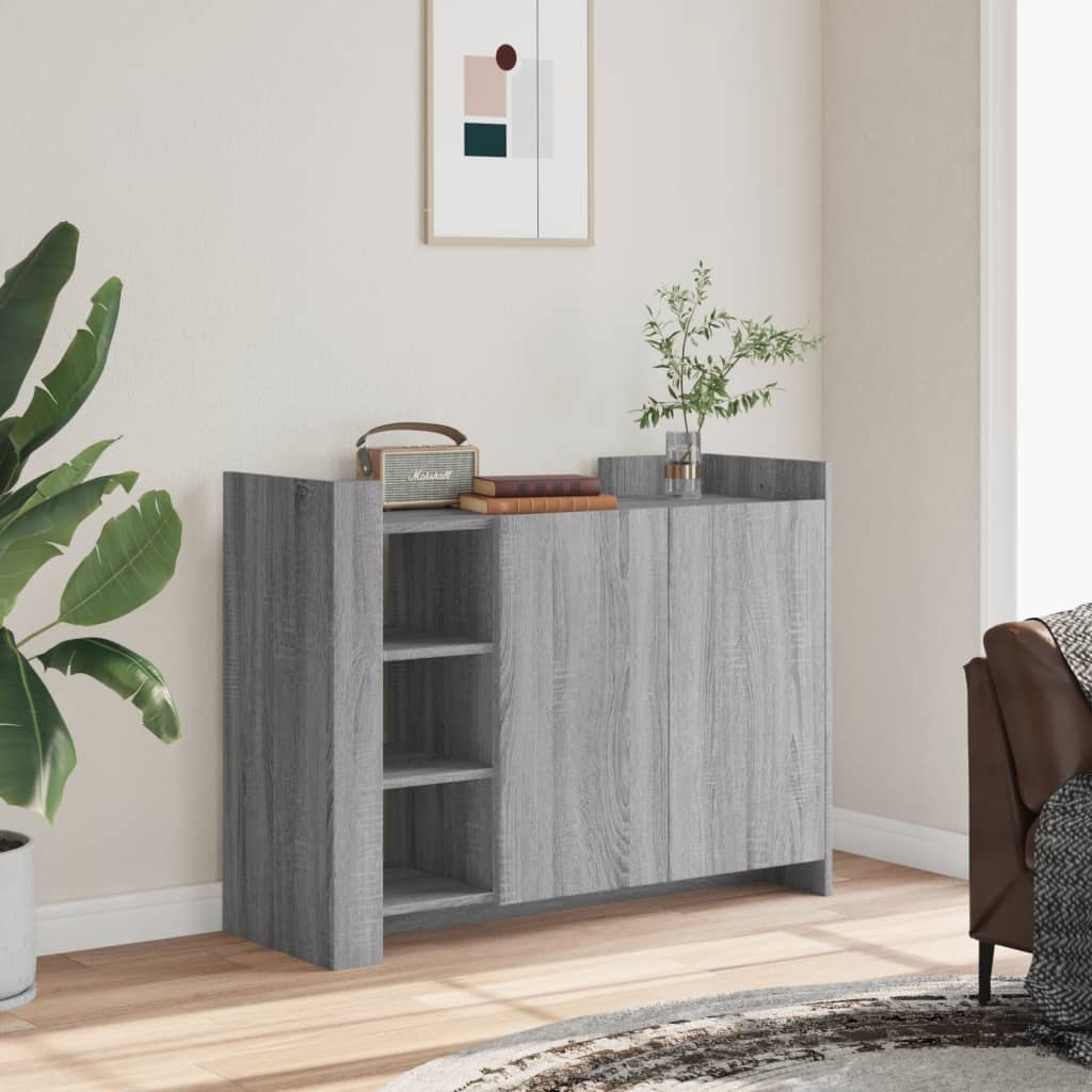 vidaXL Sideboard Grey Sonoma 100x35x75 cm Engineered Wood