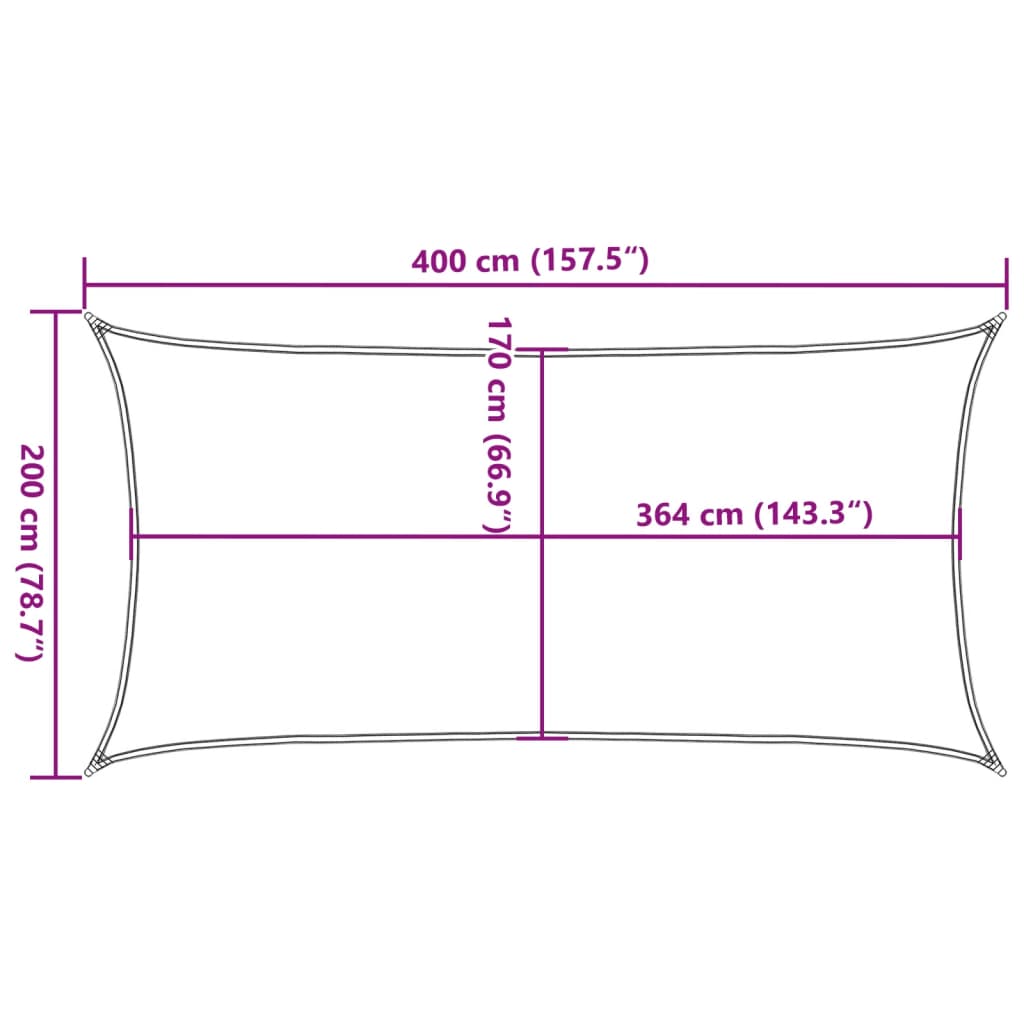 vidaXL Sun Shade Sail Sand 4x2 m 100% Polyester Oxford