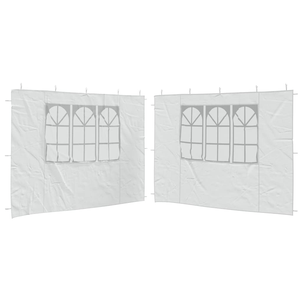 vidaXL Party Tent Sidewall 2 pcs with Window PE White
