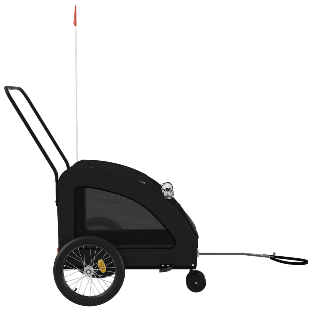 vidaXL Pet Bike Trailer Black Oxford Fabric and Iron