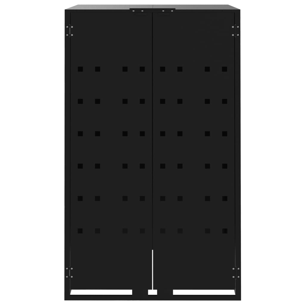 vidaXL Wheelie Bin Storage for 3 Bins Black 207x79x117 cm Steel