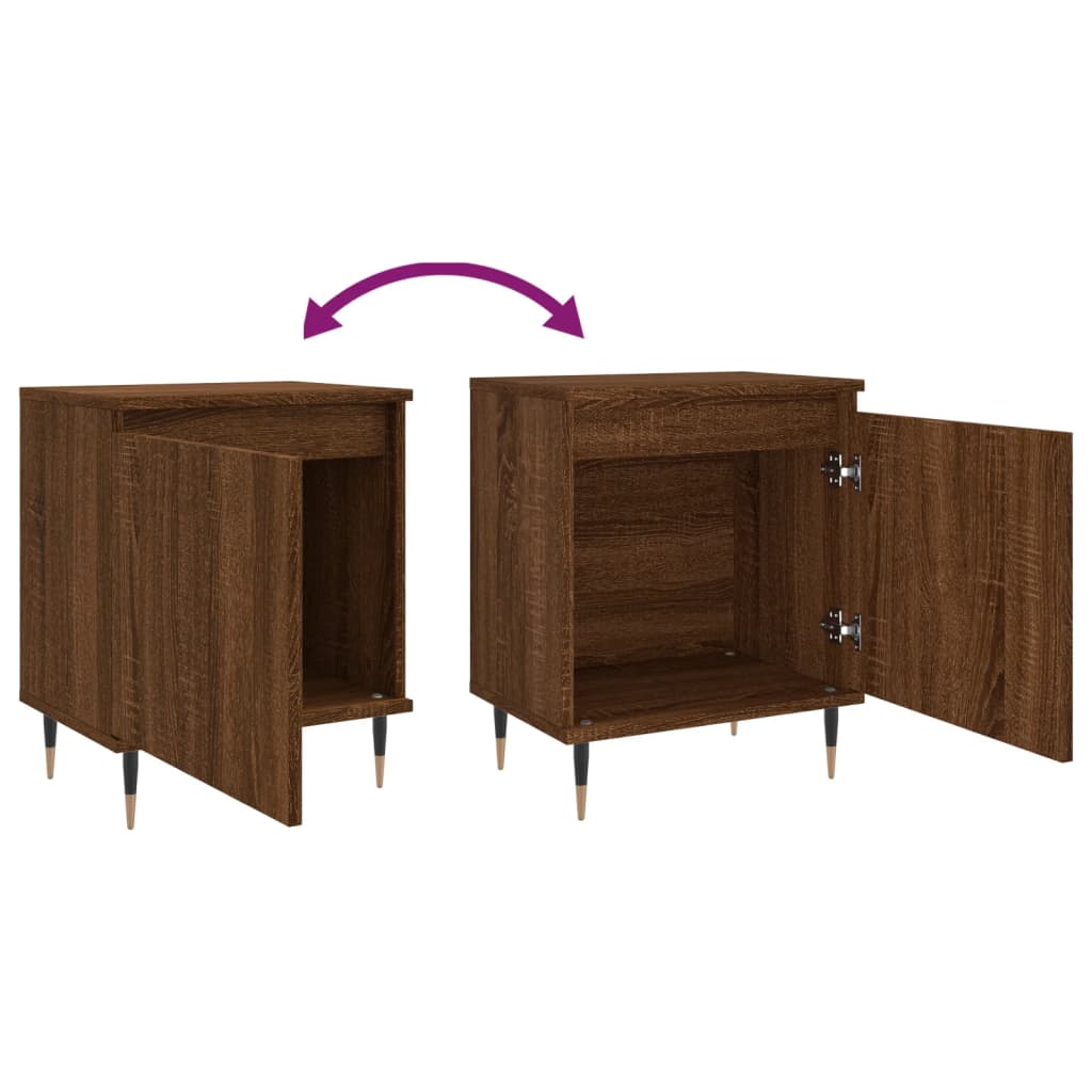 vidaXL Bedside Cabinets 2 pcs Brown Oak 40x30x50 cm Engineered Wood