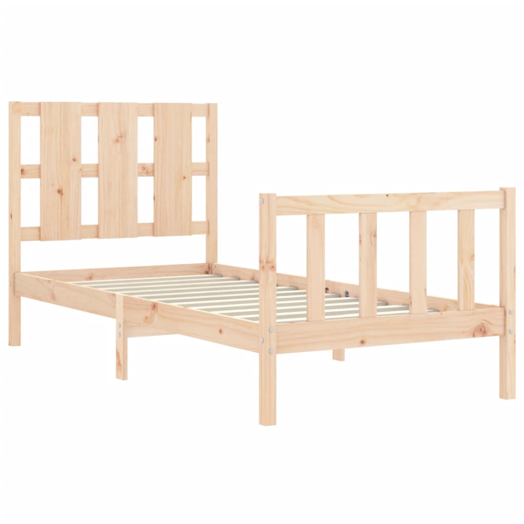 vidaXL Bed Frame without Mattress Small Single Solid Wood Pine