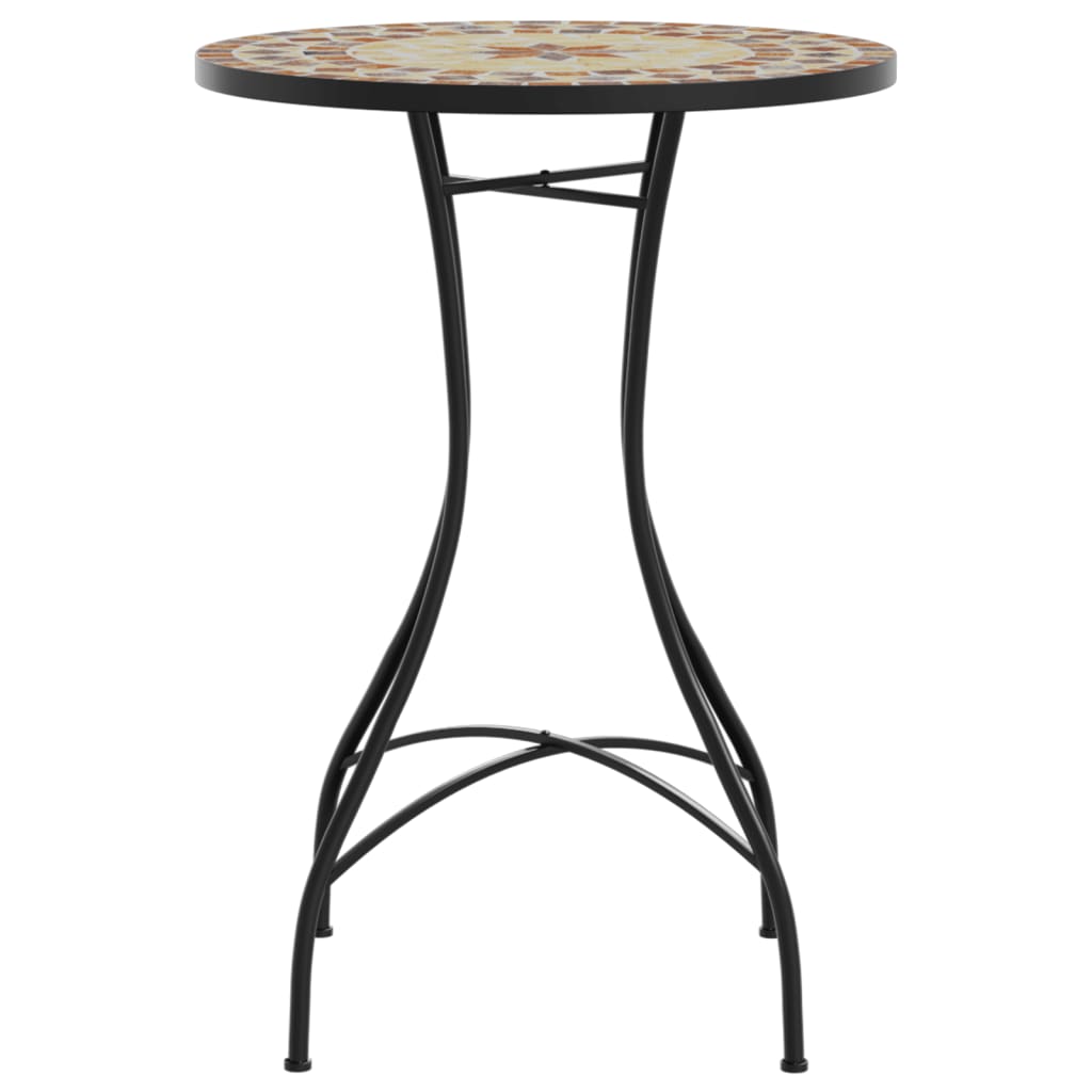 vidaXL Mosaic Bistro Table Terracotta and White Ø50x70 cm Ceramic