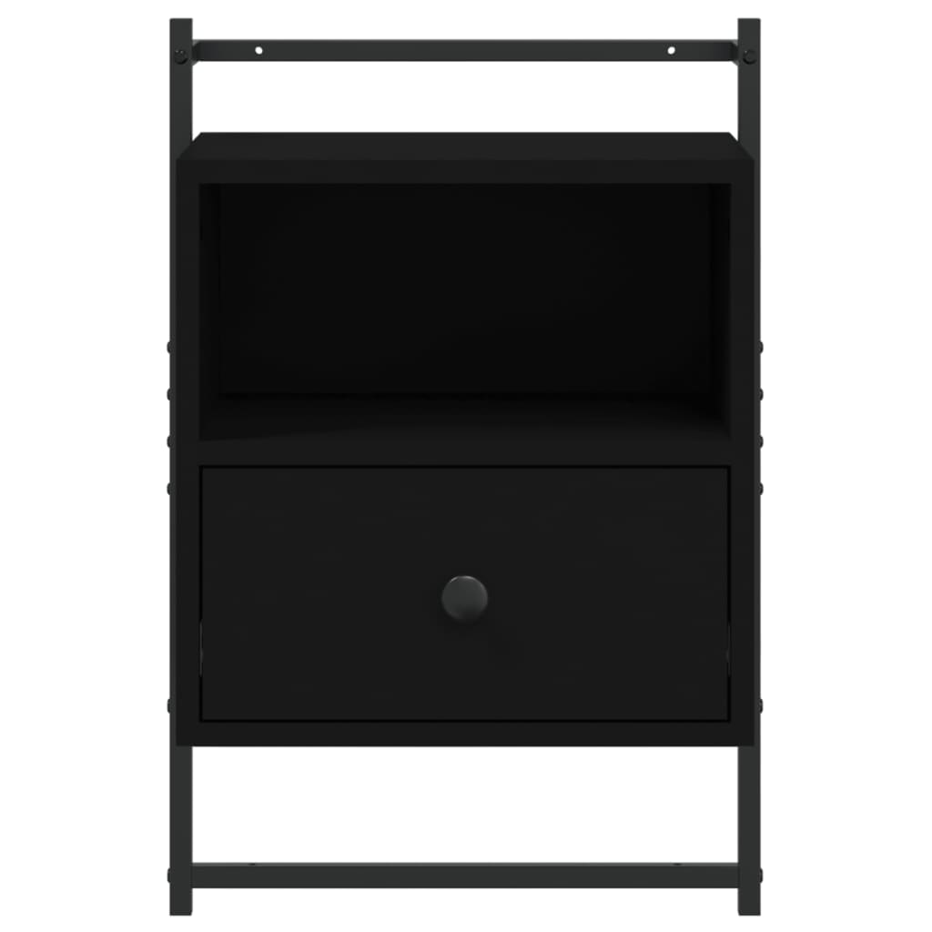 vidaXL Bedside Cabinet Wall-mounted Black 40x30x61 cm Engineered Wood