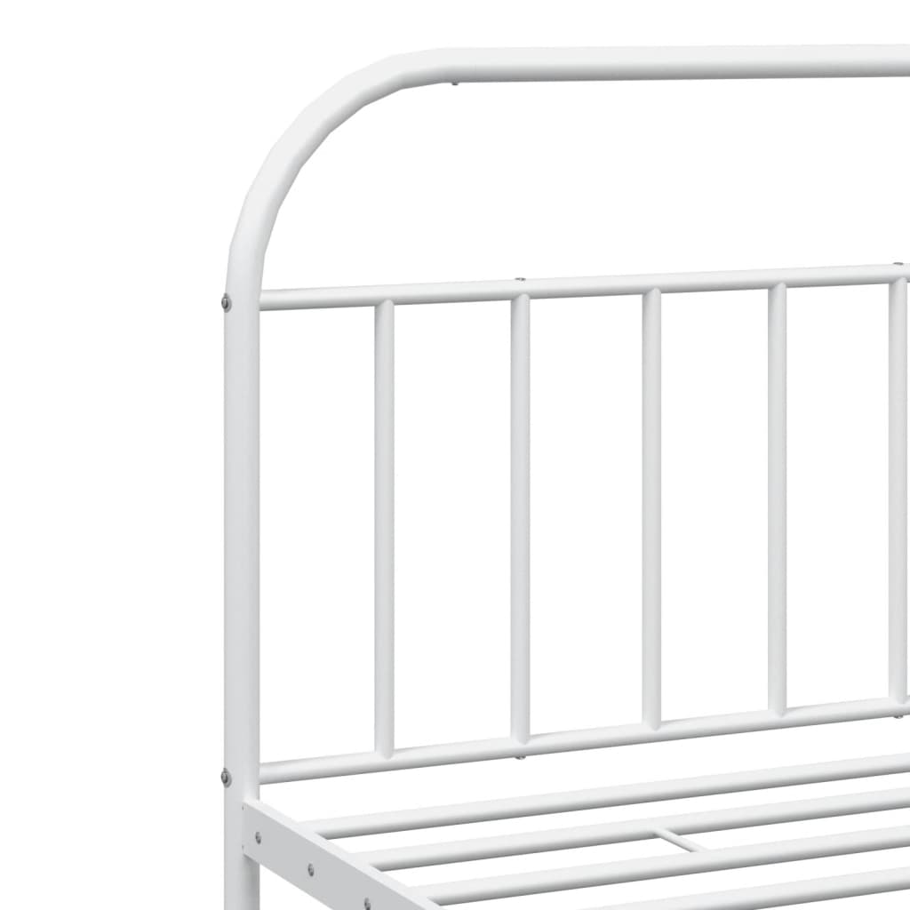 vidaXL Metal Bed Frame without Mattress with Footboard White 193x203 cm