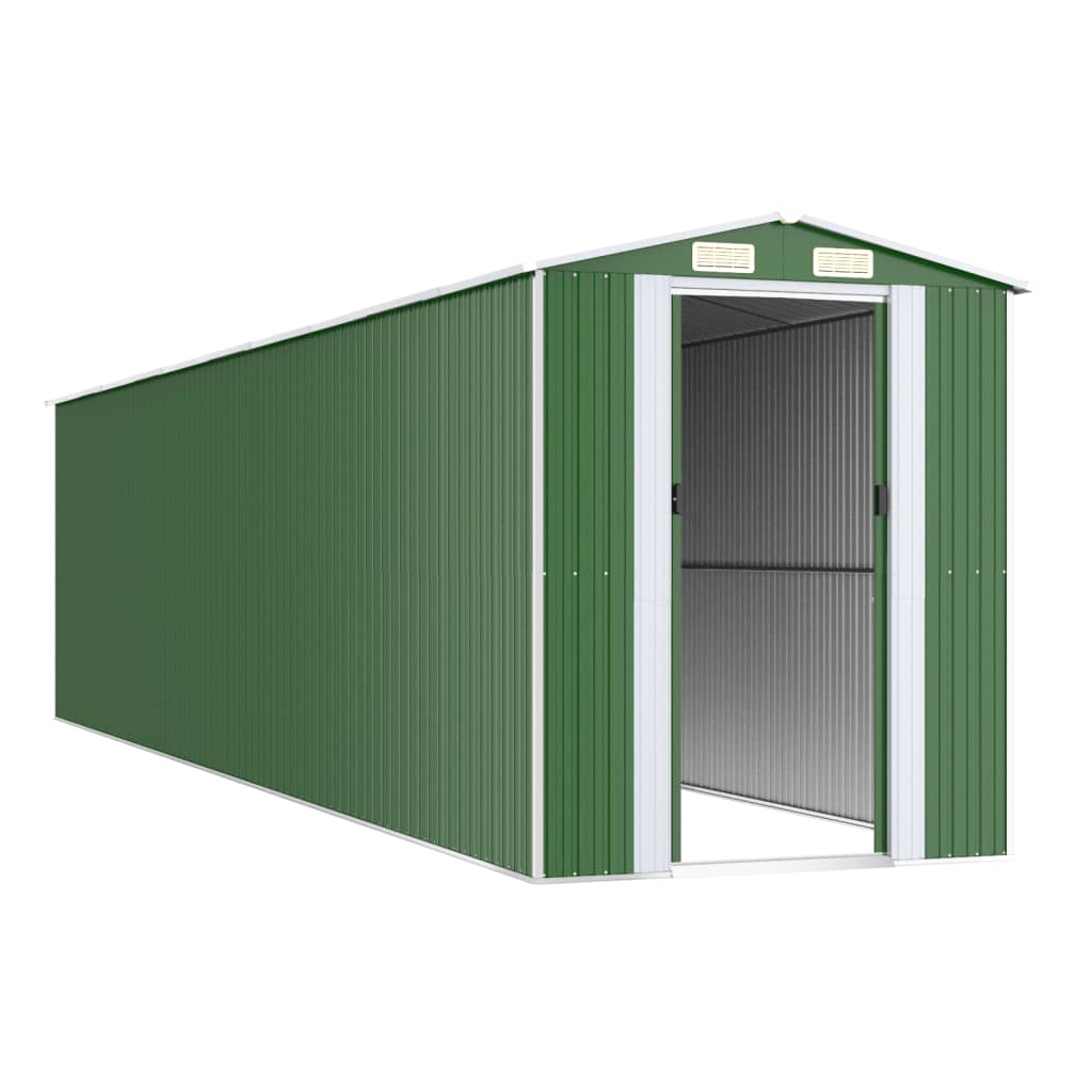 vidaXL Garden Shed Green 192x855x223 cm Galvanised Steel