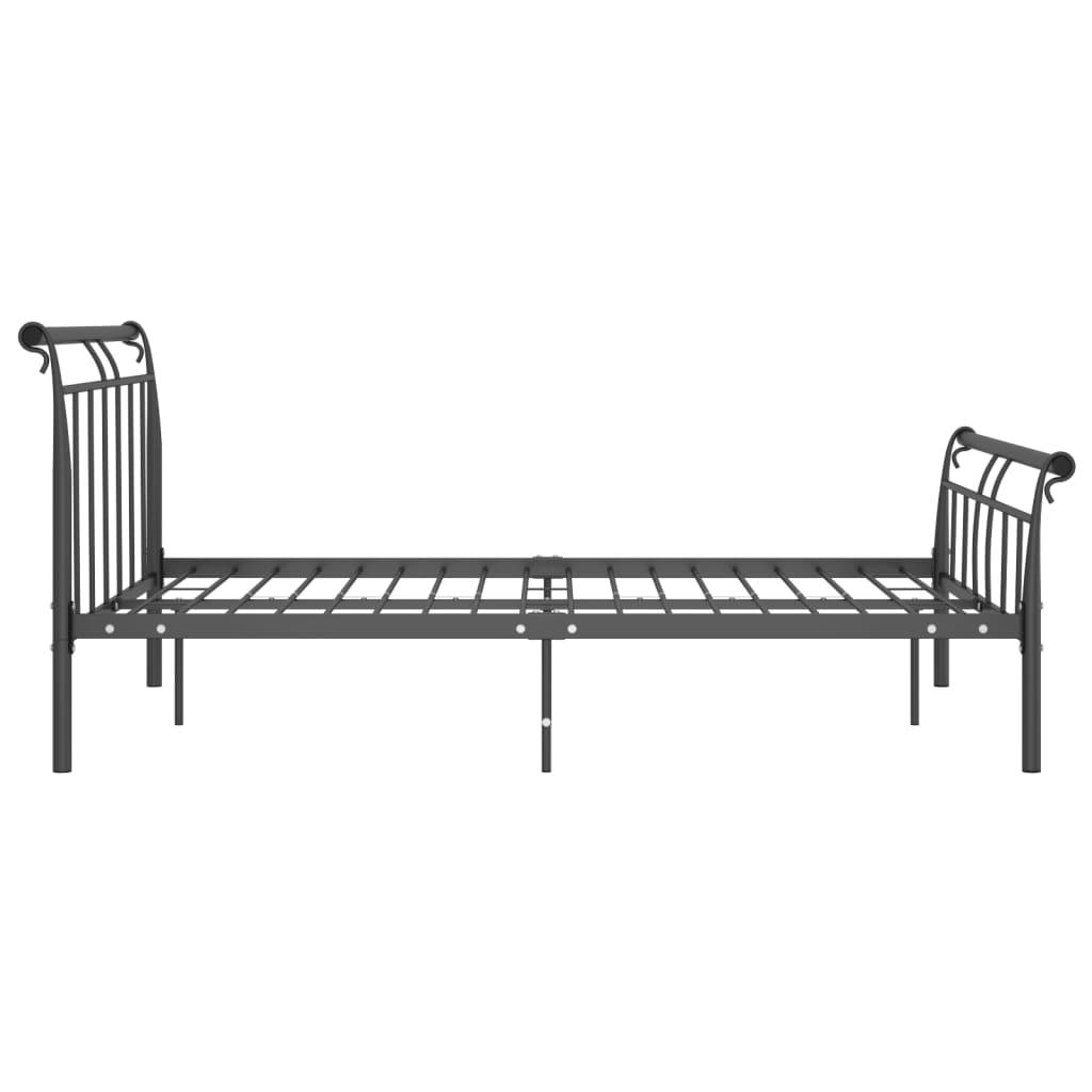 vidaXL Bed Frame without Mattress Black Metal 140x200 cm